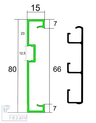 Алюминиевый плинтус Fezard Кабельный ALP-G80-LF Алюминий 80*15*2500 мм в Миассе