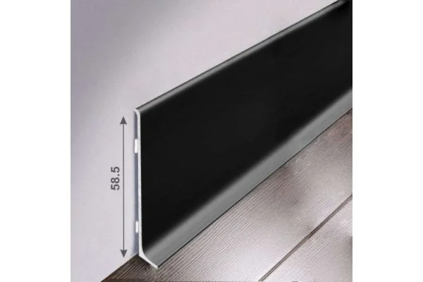 Алюминиевый плинтус Bonkeel ПЛ60 515л Черный (58,5х11,2х2500мм) в Миассе