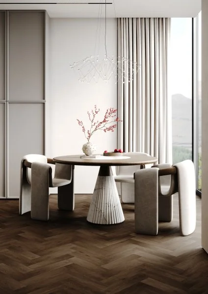 Кварц-виниловая плитка Fargo Herringbone 44-7009-24 Дуб Шварцвальд в Миассе