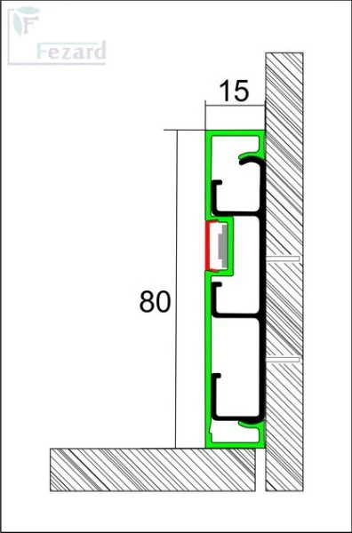 Алюминиевый плинтус Fezard Кабельный ALP-G80-LF Алюминий 80*15*2500 мм в Миассе