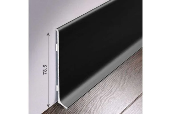 Алюминиевый плинтус Bonkeel ПЛ80 515л Черный (78,5х11,2х2500мм) в Миассе