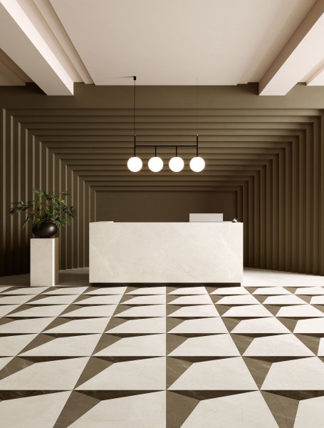 Керамогранит Coliseum Фьямма Уайт Вставка Фрэйм 60х60 (Натуральный и Реттифицированный) в Миассе